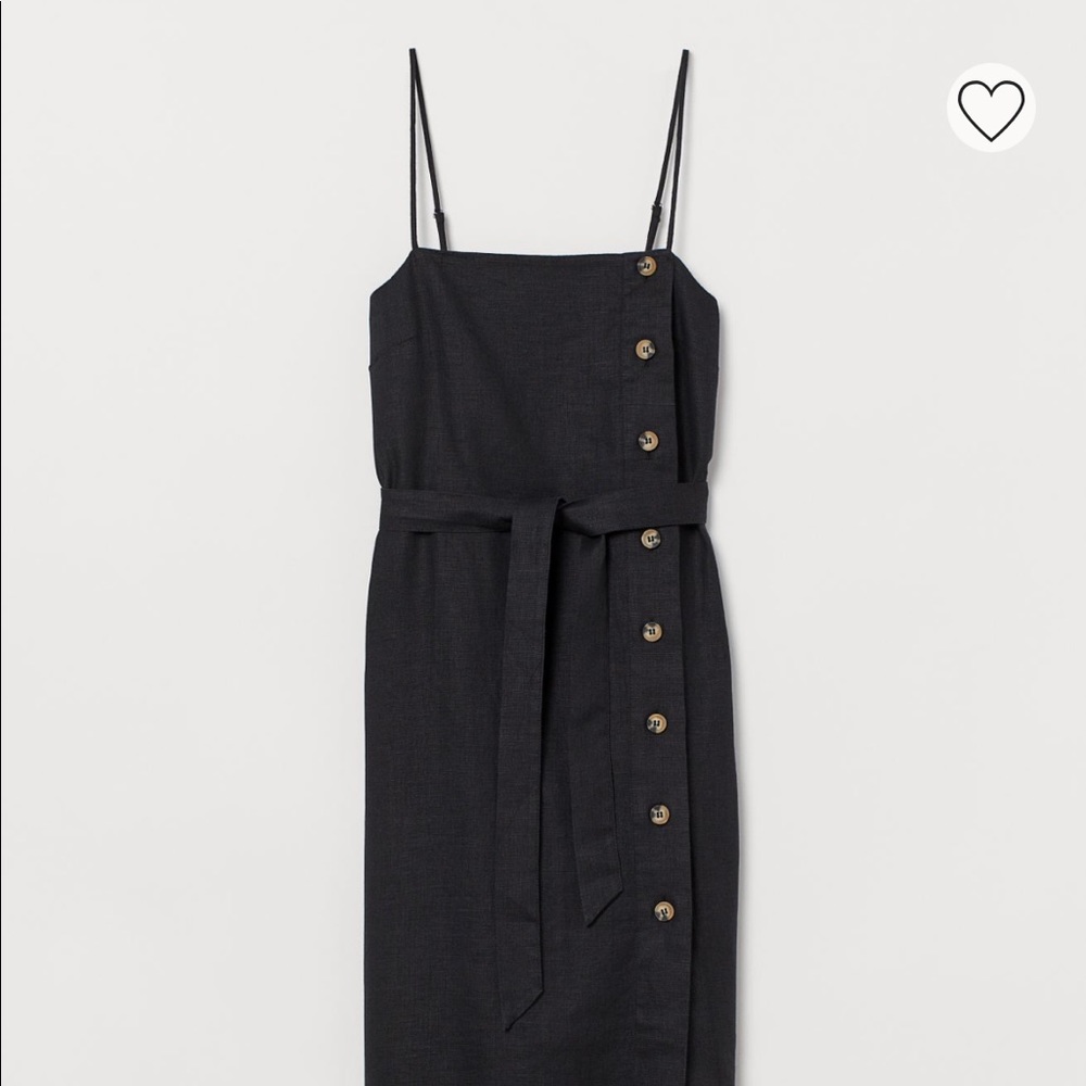Premium H&M 100% linen summer dress side buttons